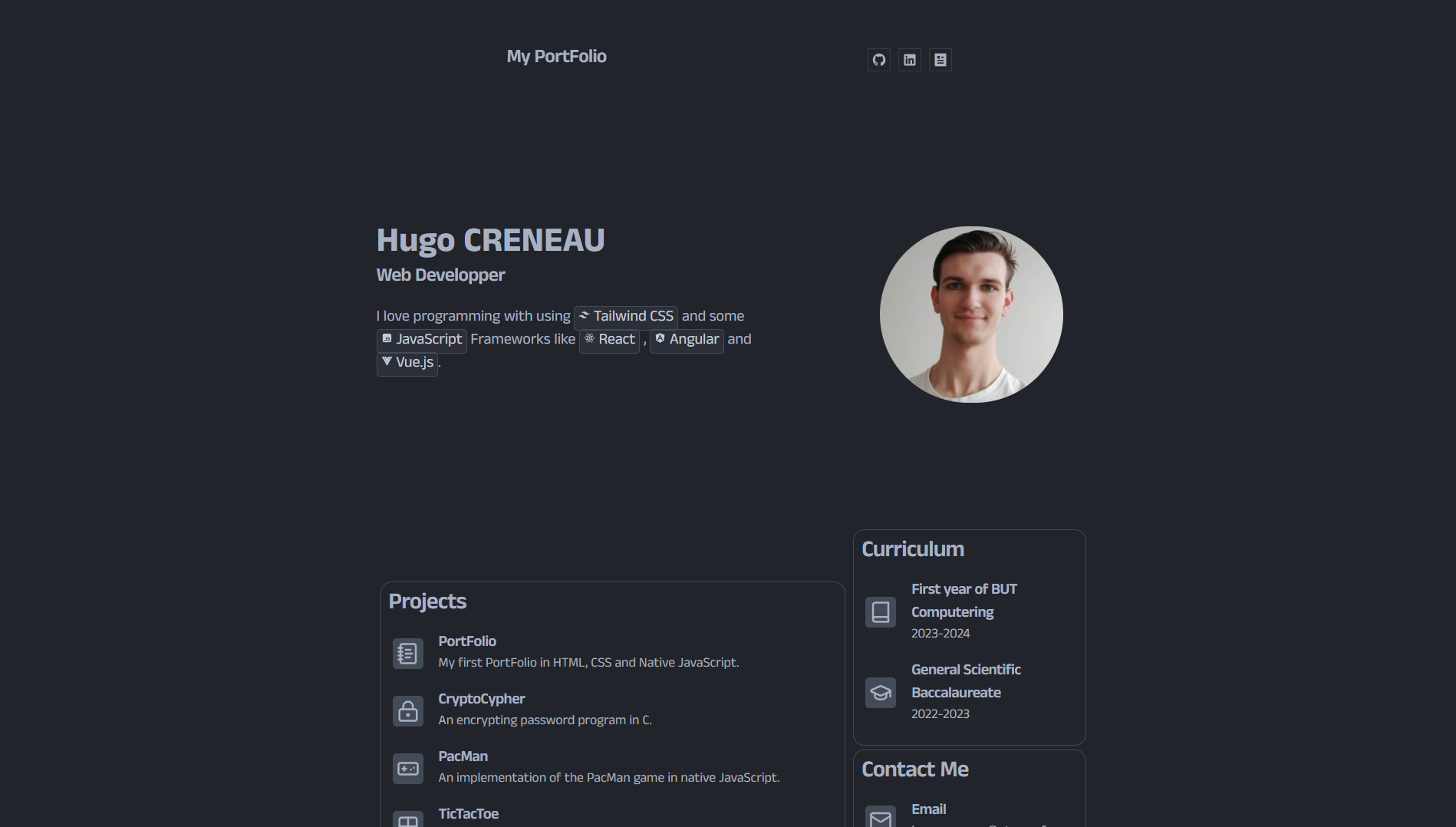Image Mon PortFolio avec ReactJS